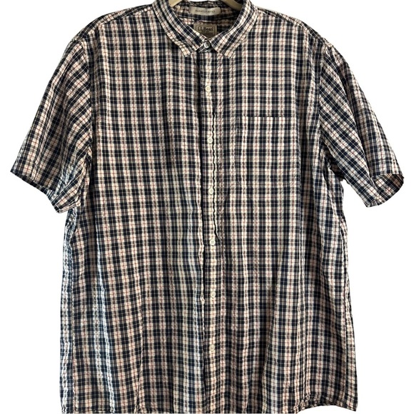 L.L. Bean Other - L.L. Bean Men’s Short Sleeve Plaid Button-Down Shirt XL Slightly Fitted Cotton